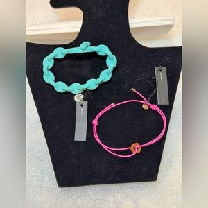 Marc By Marc Jacobs Turquoise color and pink bracelet with gold accents